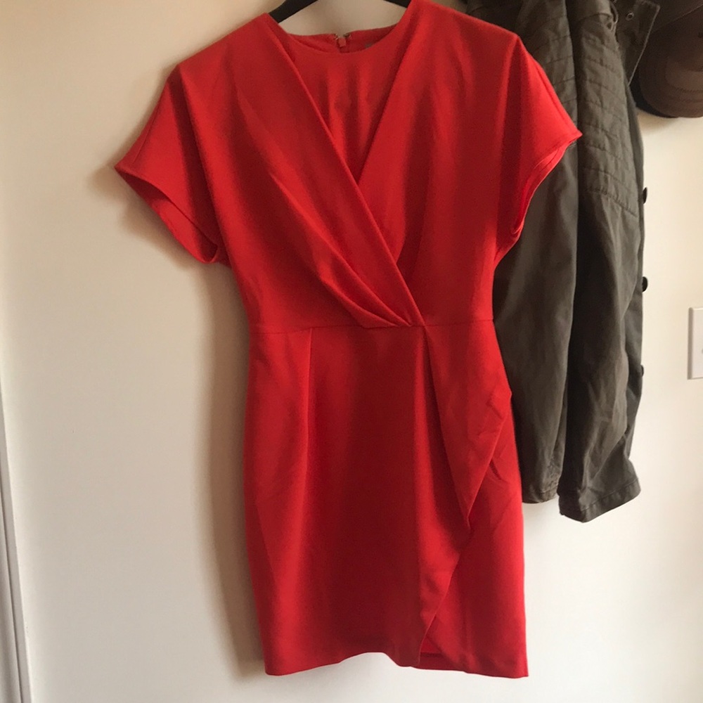 ASOS Shift Dress in Red Orange